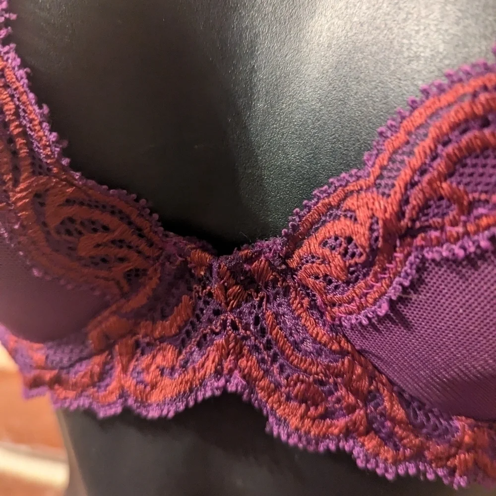 Natori Feathers. Size: 32D. Purple and Red. Gently Worn. - Picture 5 of 5